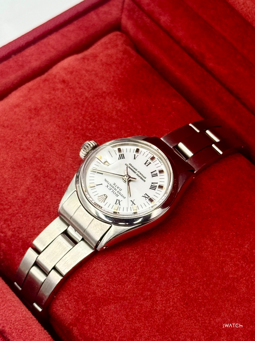 1970 Rolex Lady Oyster Perpetual Date 26mm 6517 Stainless Steel White Dial
