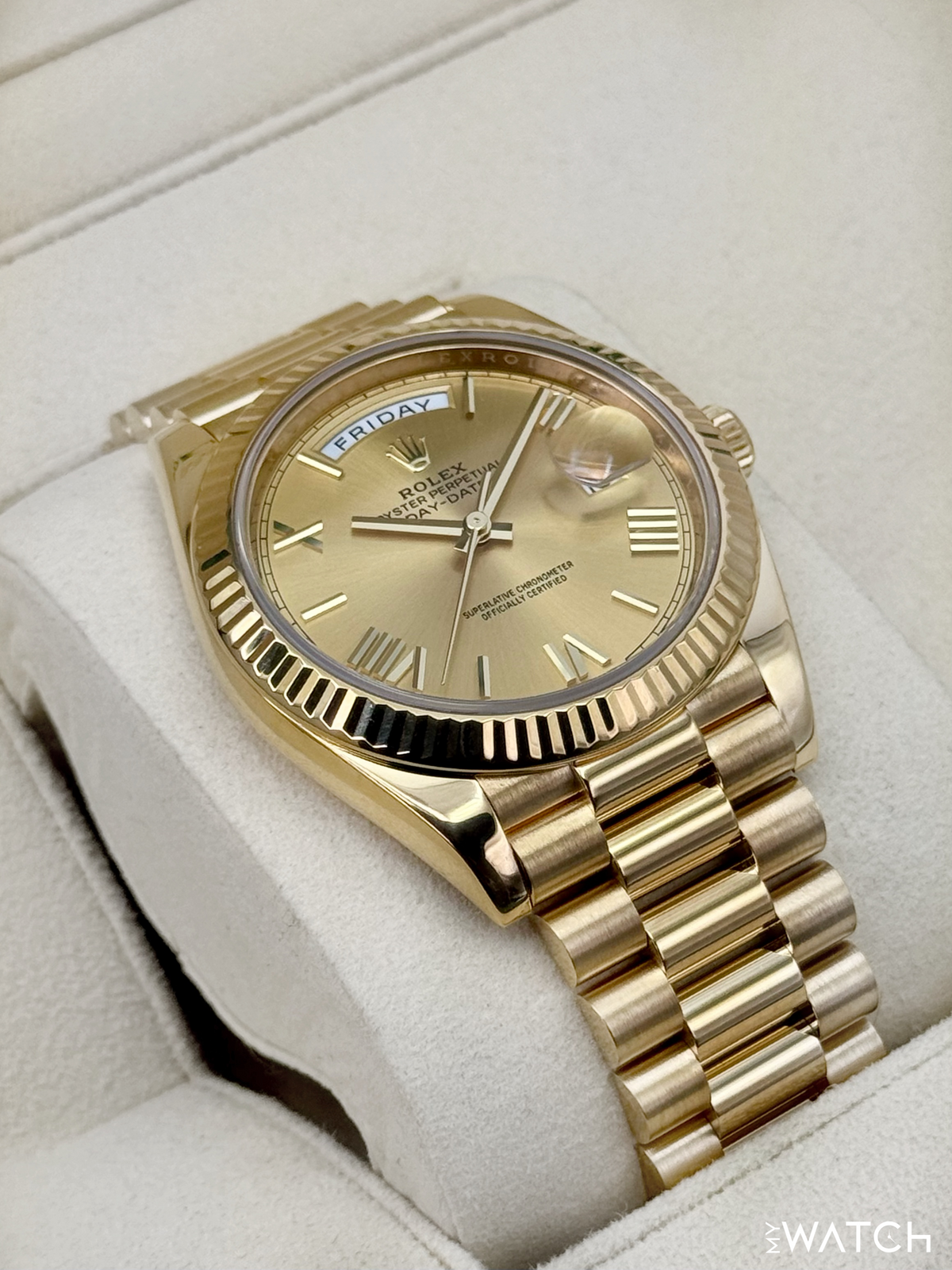 2022 Rolex Day-Date 40mm 228238 Presidential Champagne Dial