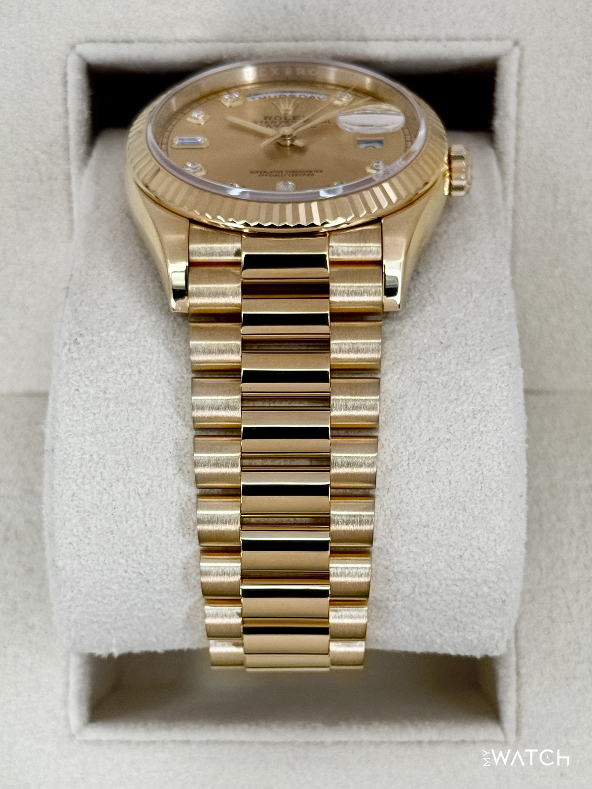 2024 Rolex Day-Date 36mm 128238 Presidential Champagne Diamond Dial