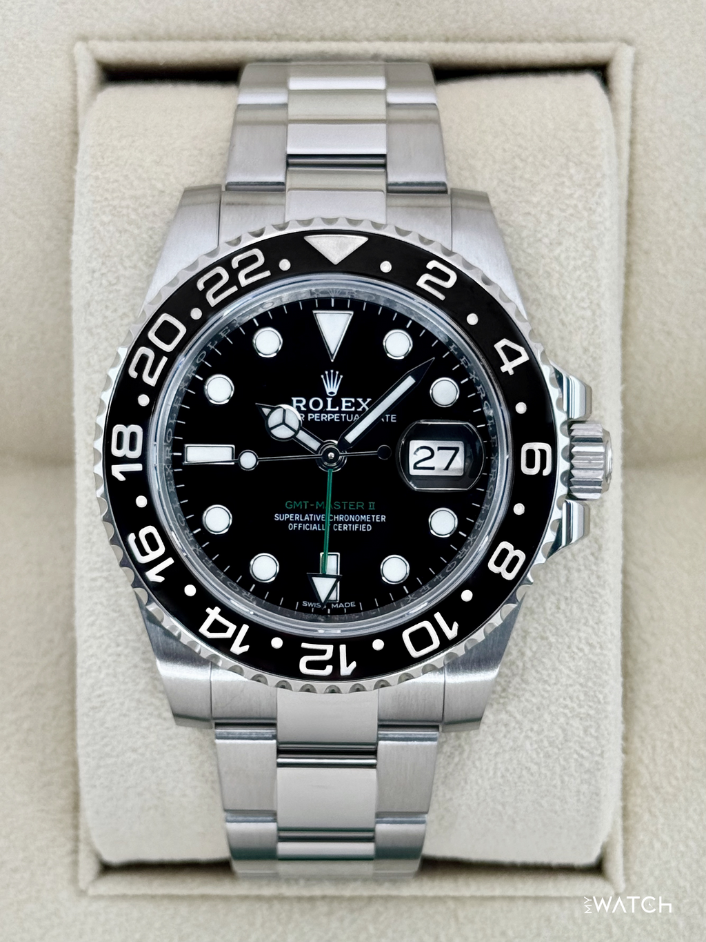 2018 Rolex GMT-Master II 40mm 116710LN Stainless Steel Black Dial