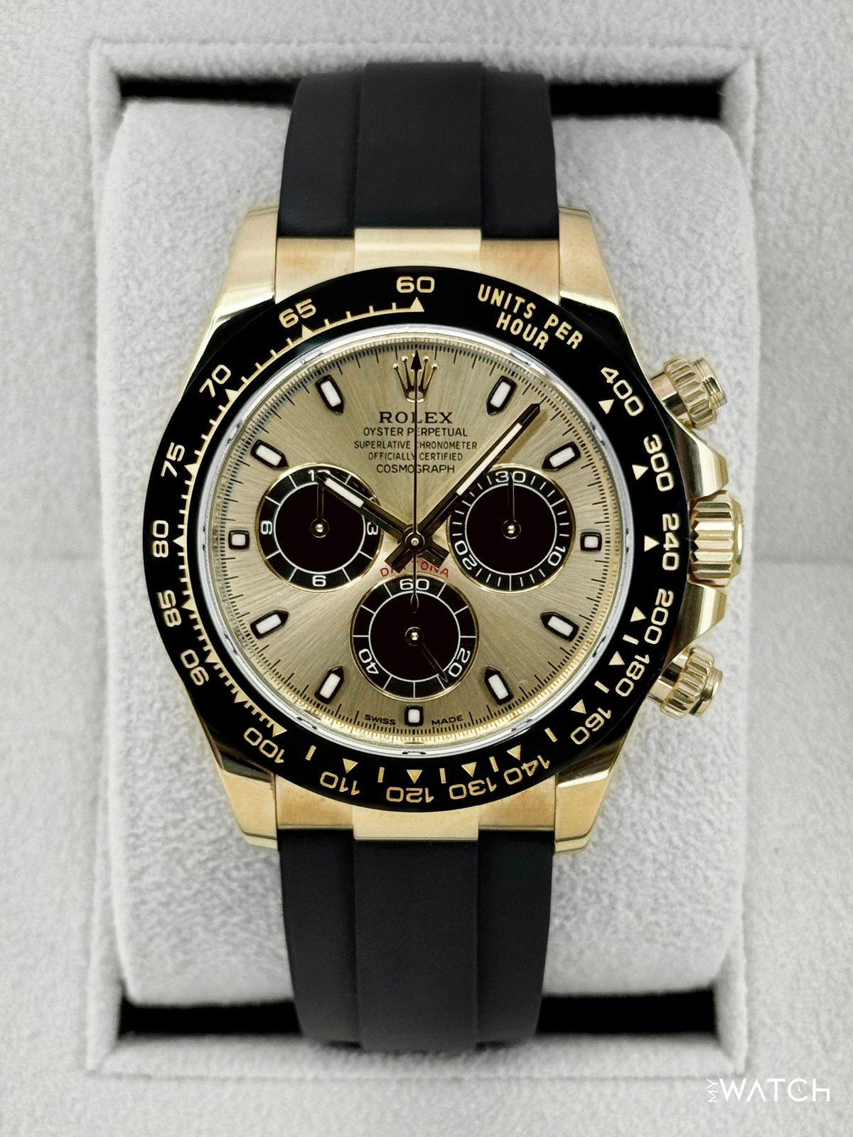 2023 Rolex Daytona 40mm 116518LN 18K Yellow Gold Oysterflex Champagne Dial