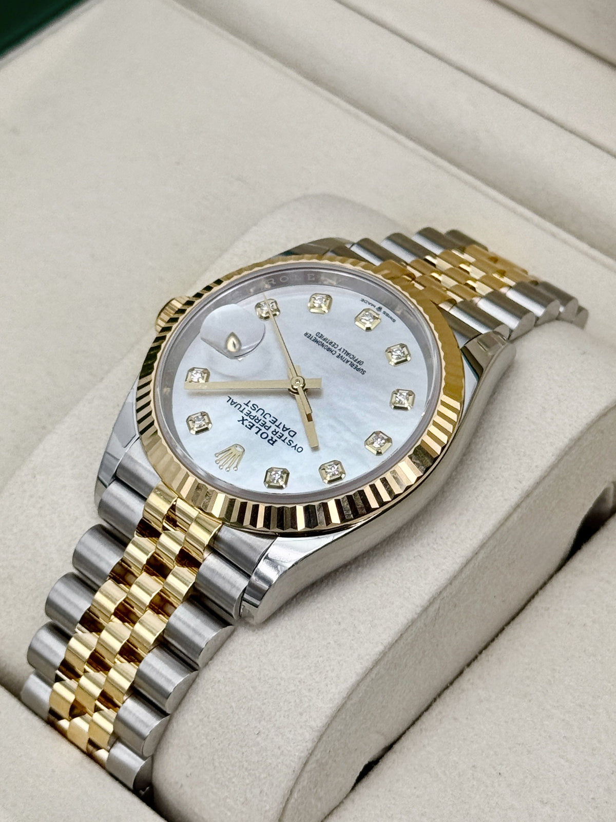 NEW 2026 Rolex Datejust 36mm 126233 Two-Tone Jubilee Mother of Pearl Diamond Dial