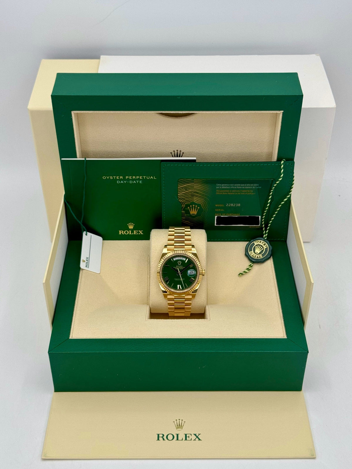 2024 Rolex Day-Date 40mm 228238 Presidential Green Dial