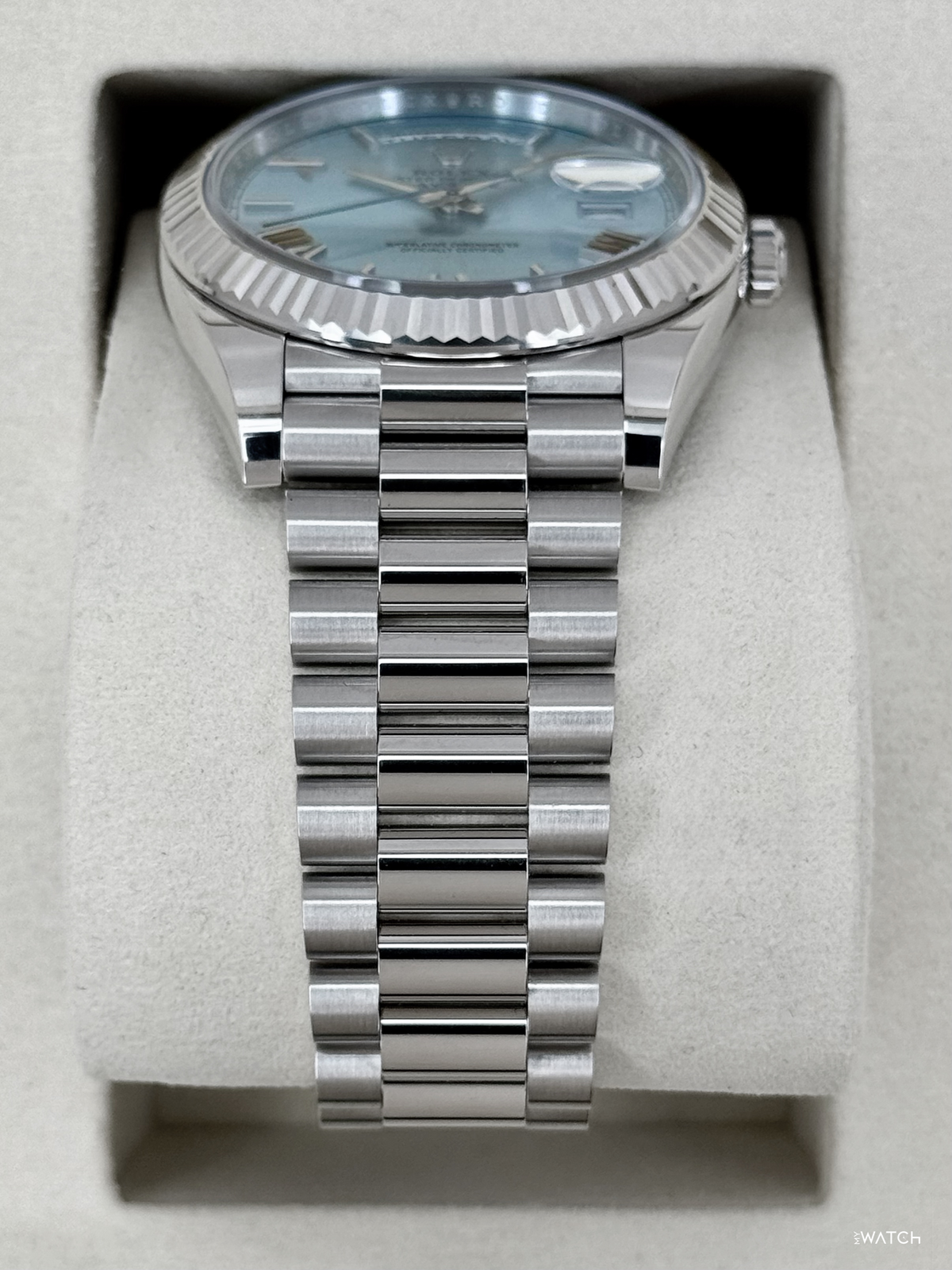 NEW 2026 Rolex Day-Date Platinum 40mm 228236 Ice Blue Roman Dial
