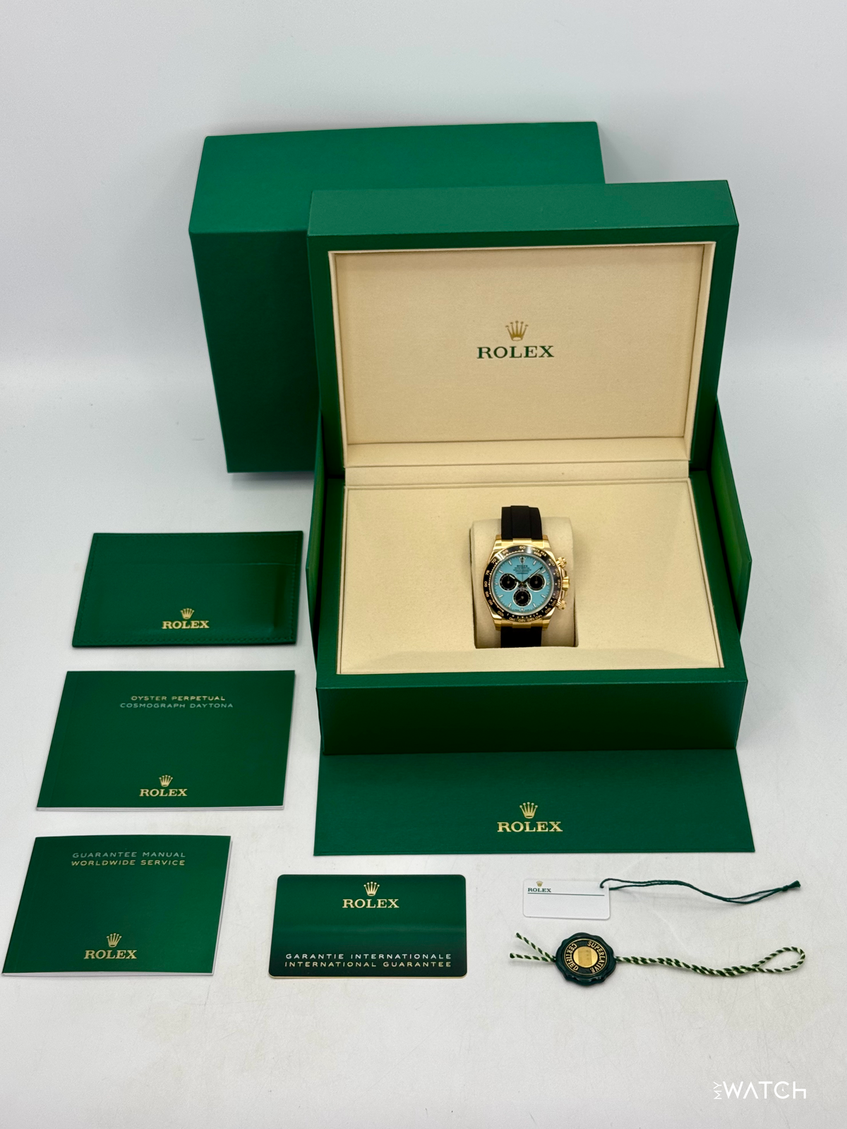 NEW 2026 Rolex Daytona 40mm 126518LN Yellow Gold Oysterflex Turquoise Dial (STICKERED)