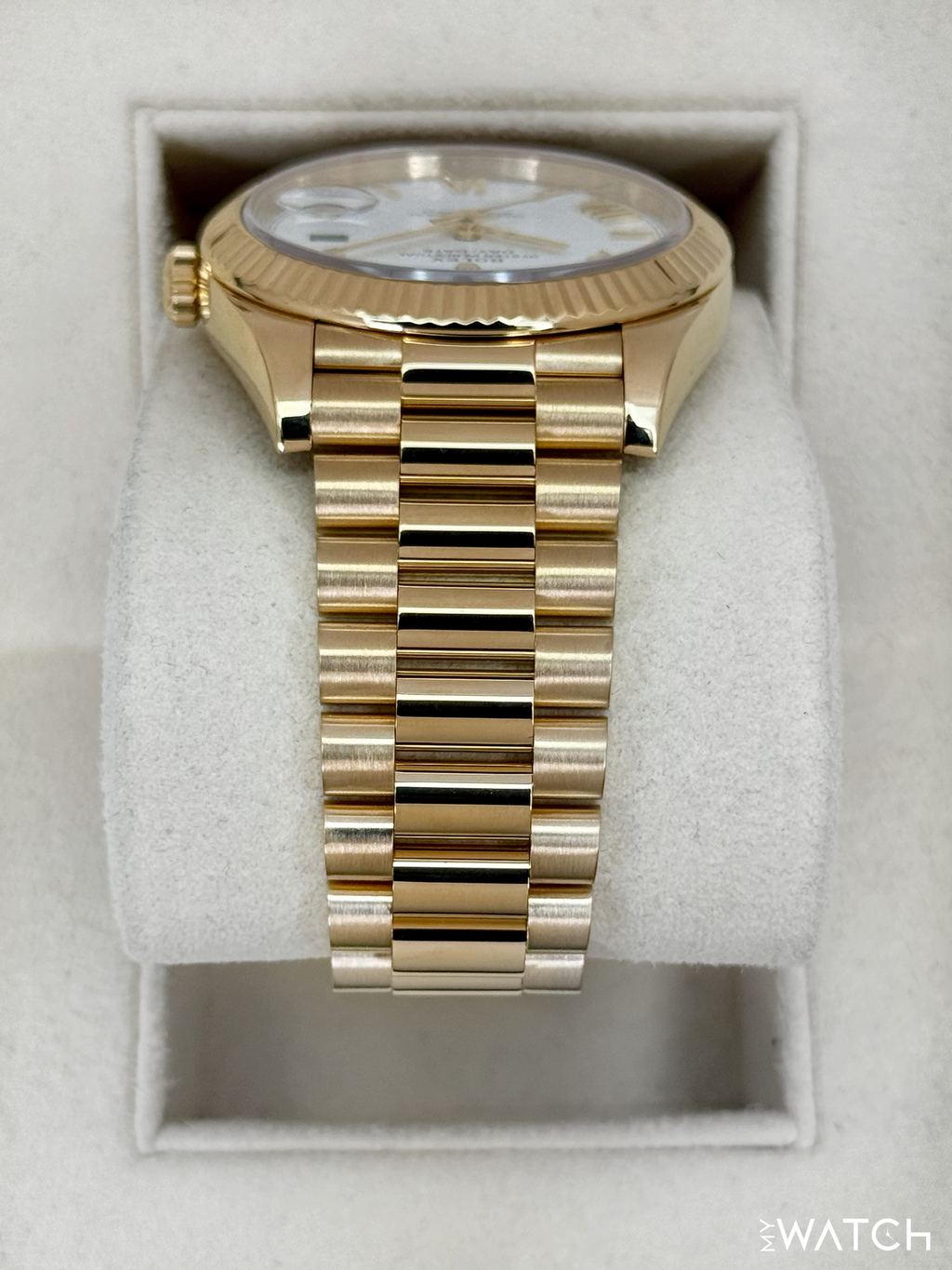 2021 Rolex Day-Date 40mm 228238 Presidential Roman Numeral White Dial