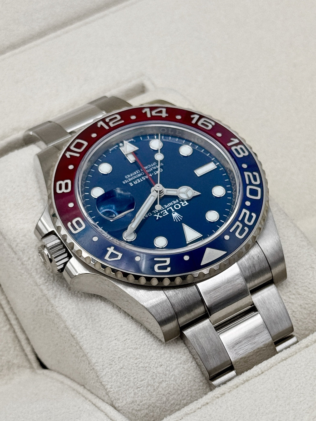 2021 Rolex GMT-Master II "Pepsi" 40mm 126719BLRO White Gold Blue Dial