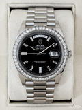 2023 Rolex Day-Date 40mm 228349RBR Presidential Black Diamond Baguette Dial