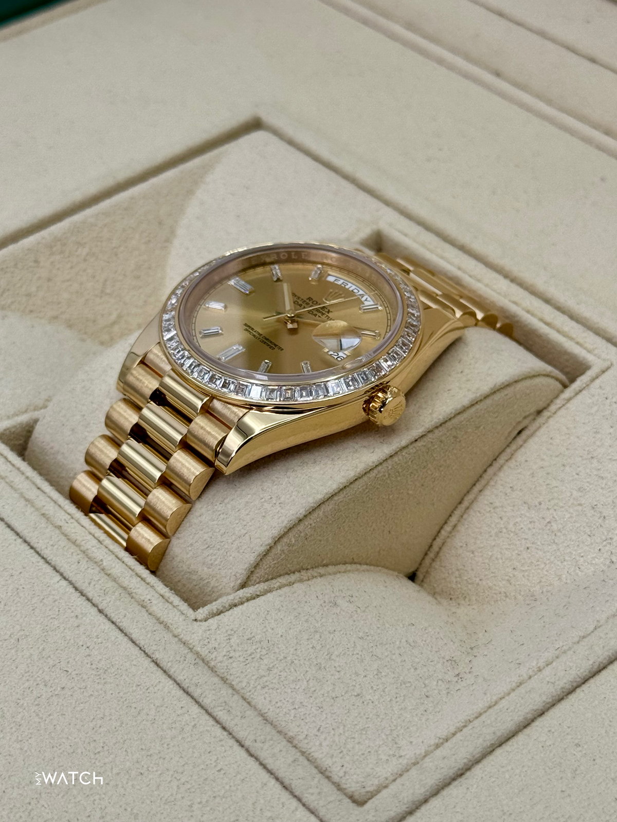 2018 Rolex Day-Date 40mm 228398TBR Presidential Yellow Gold Champagne Dial