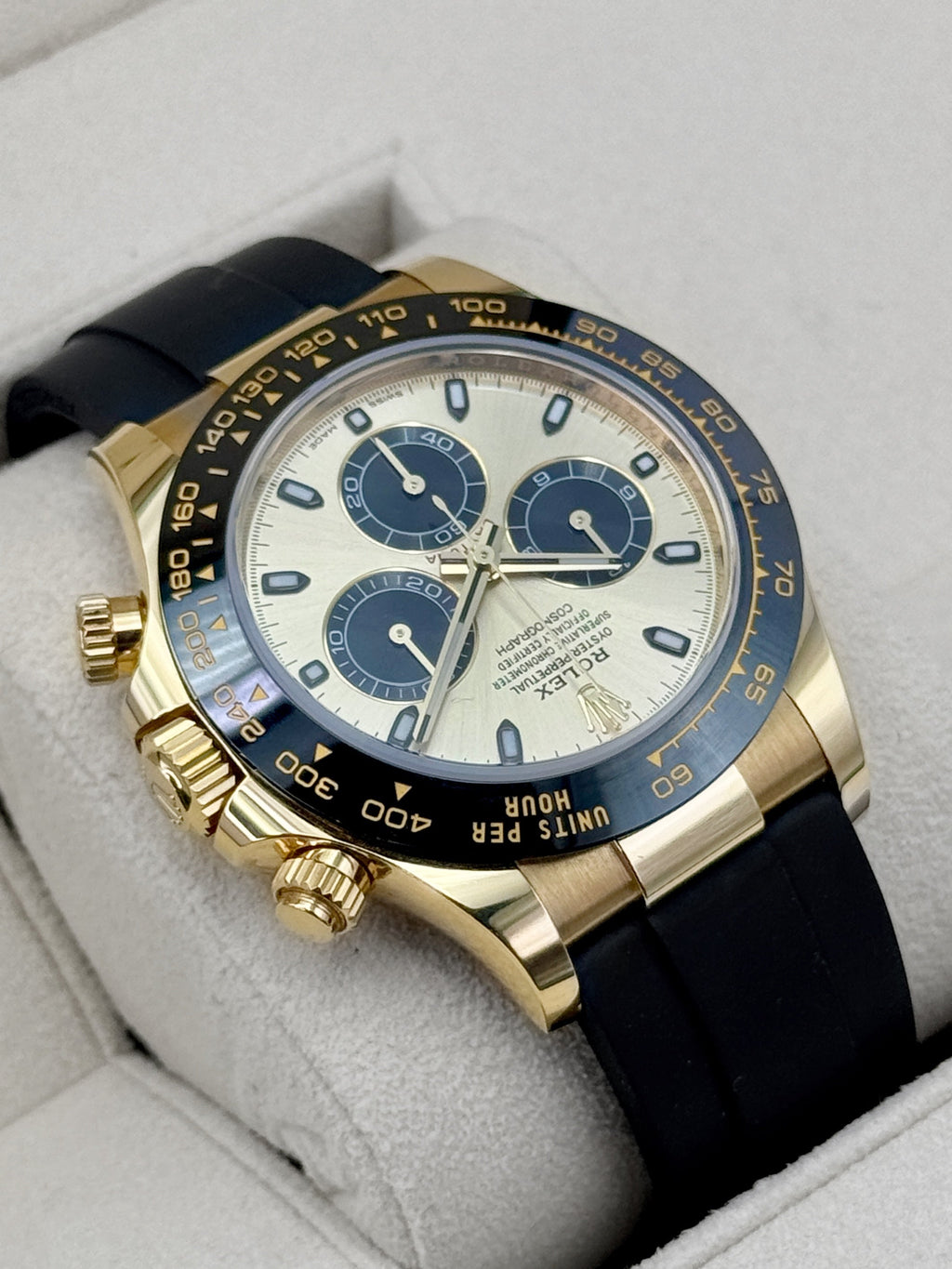 2022 Rolex Daytona 40mm 116518LN Yellow Gold Oysterflex Champagne Pikachu Dial