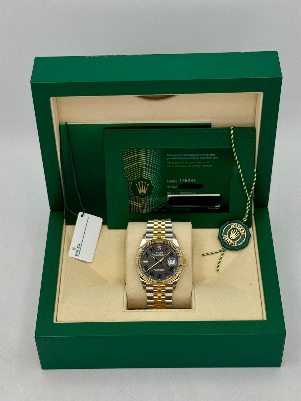 2022 Rolex Datejust 36mm 126233 Two-Tone Jubilee Wimbledon Dial