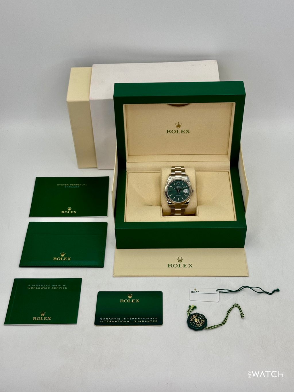 2022 Rolex Datejust 41mm 126334 Stainless Steel Oyster Mint Green Dial