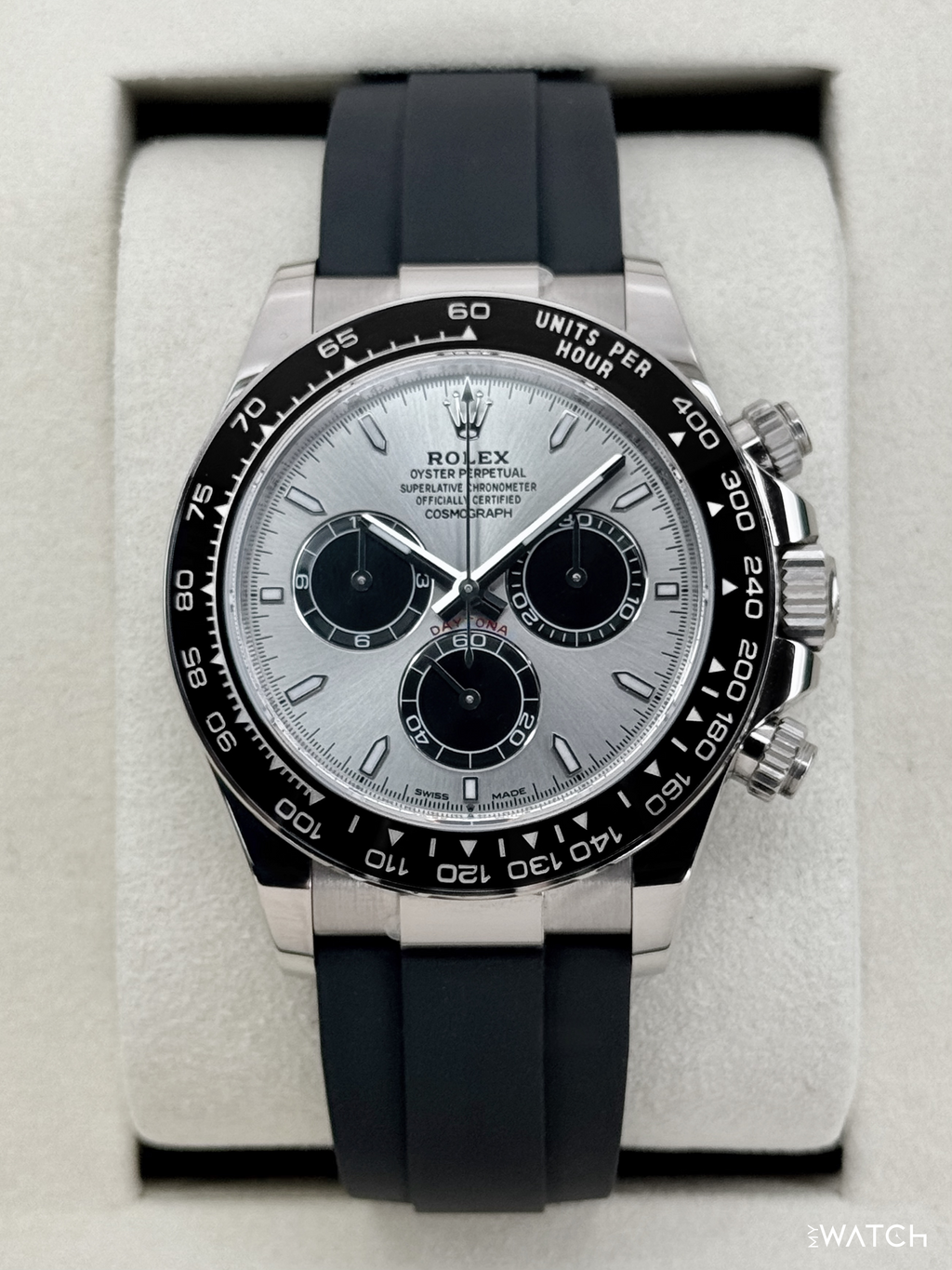 2026 Rolex Daytona 40mm 126519LN White Gold Oysterflex Silver Ghost Dial