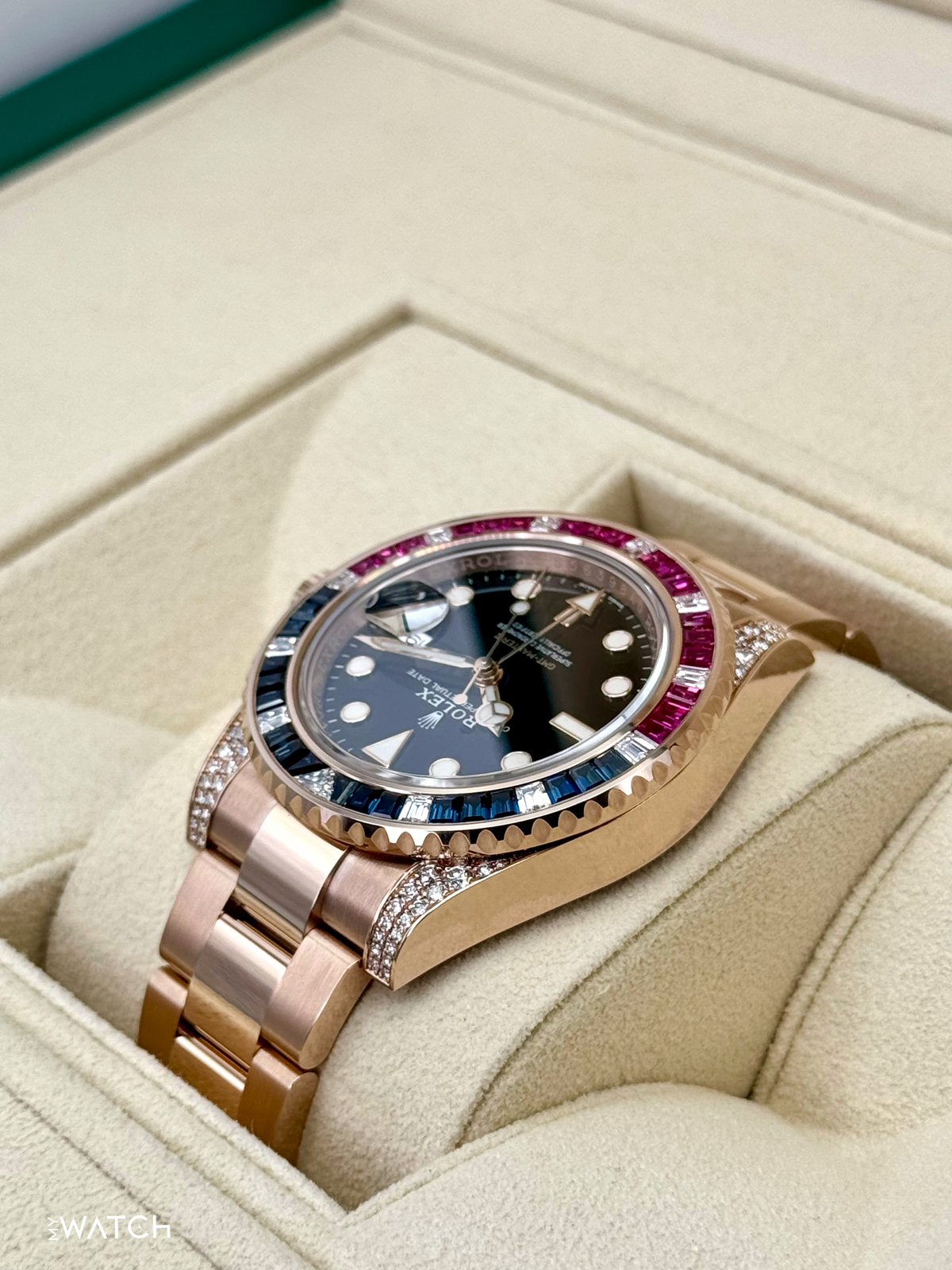 NOS 2021 Rolex GMT-Master II 40mm 126755SARU Pepsi Rose Gold Sapphire Ruby