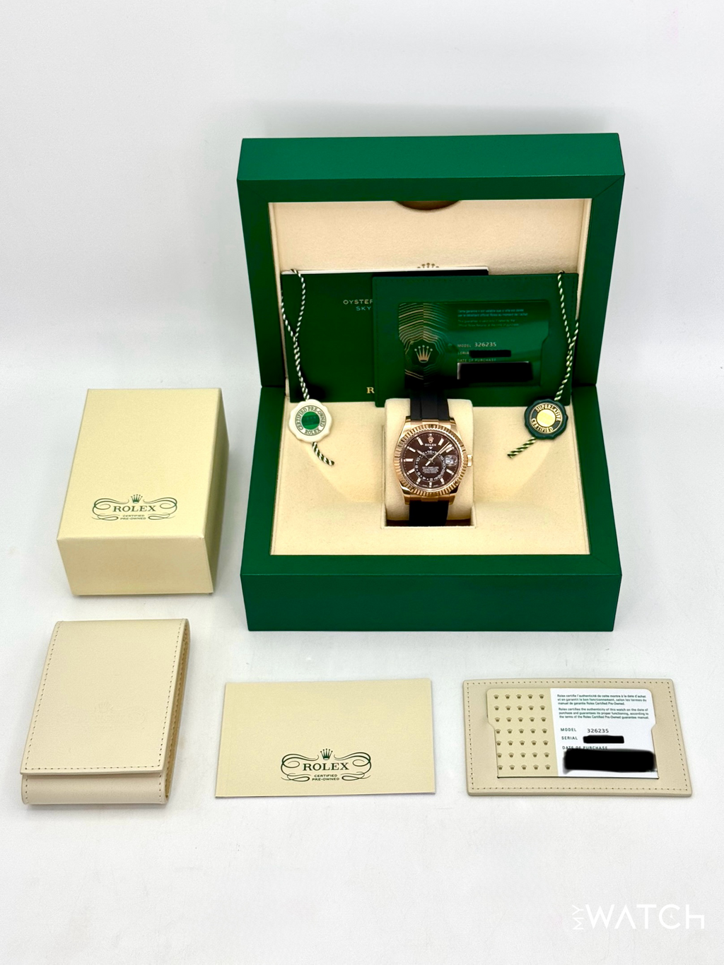 2025 CPO Rolex Sky-Dweller 42mm 326235 Rose Gold Oysterflex Chocolate Dial (CPO)