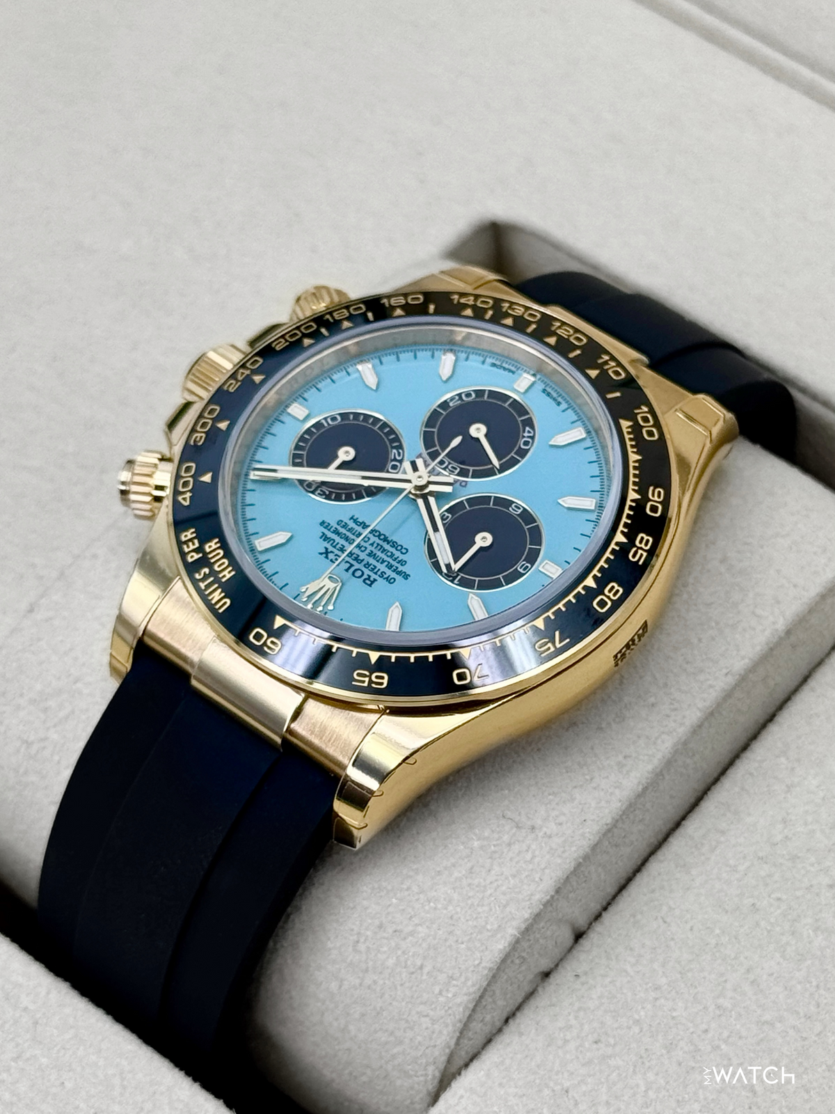 NEW 2026 Rolex Daytona 40mm 126518LN Yellow Gold Oysterflex Turquoise Dial (STICKERED)