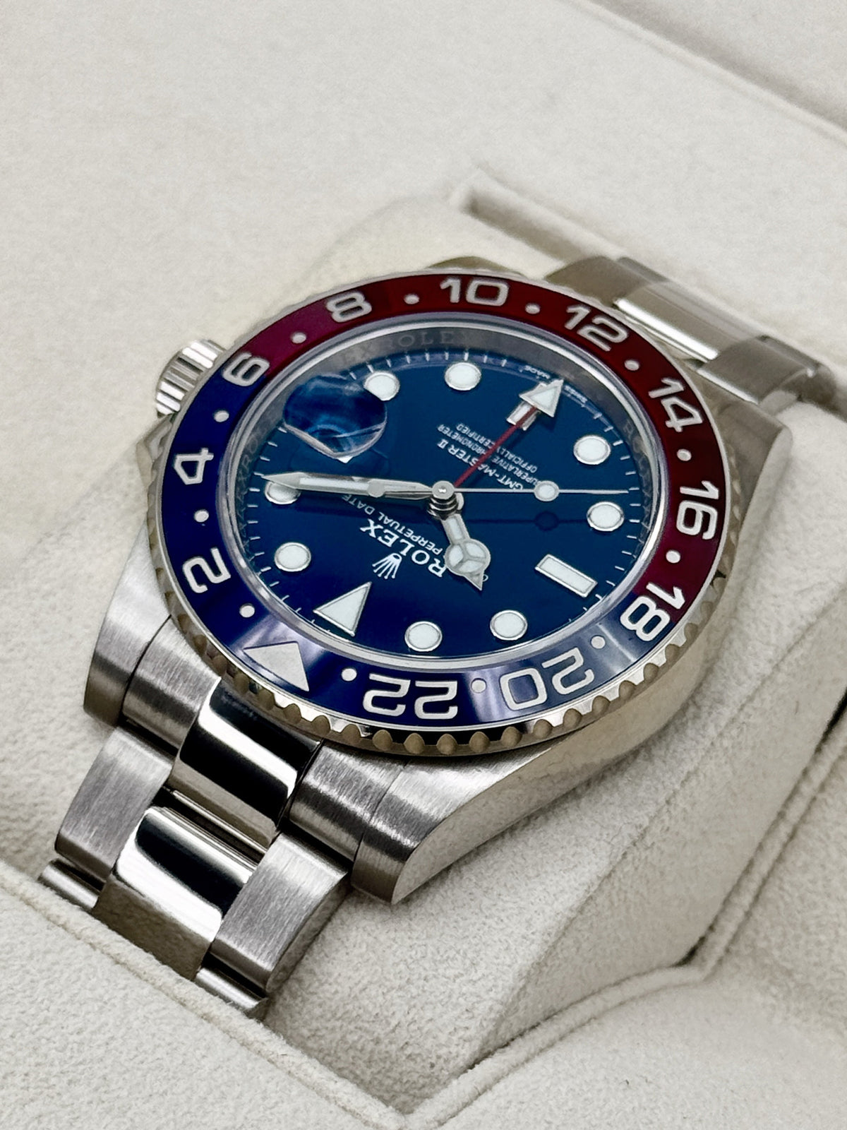 2021 Rolex GMT-Master II "Pepsi" 40mm 126719BLRO White Gold Blue Dial