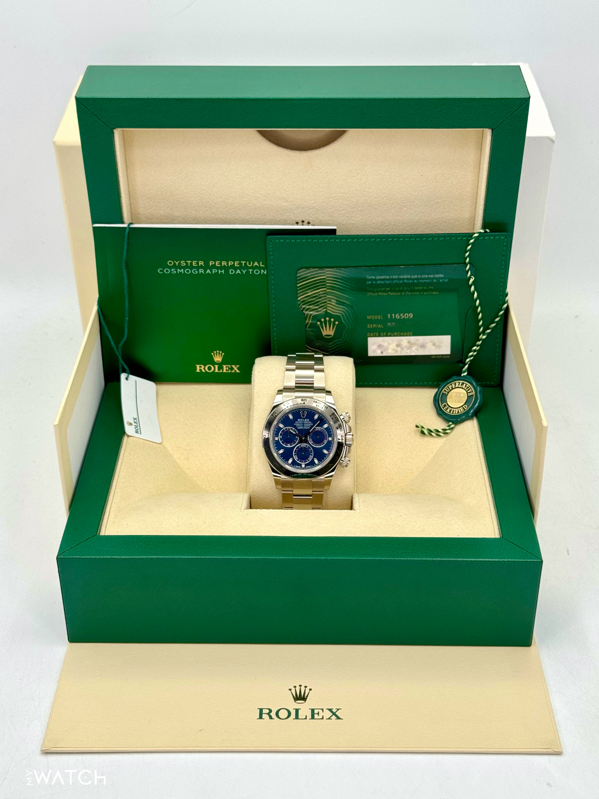 2021 Rolex Daytona 40mm 116509 White Gold Blue Dial