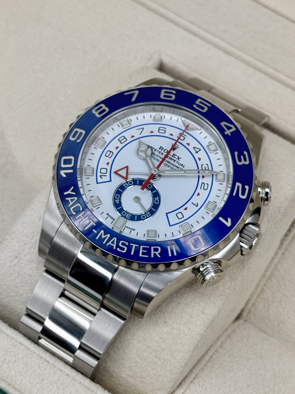 2022 Rolex Yacht-Master II 44mm 116680 Stainless Steel White Dial