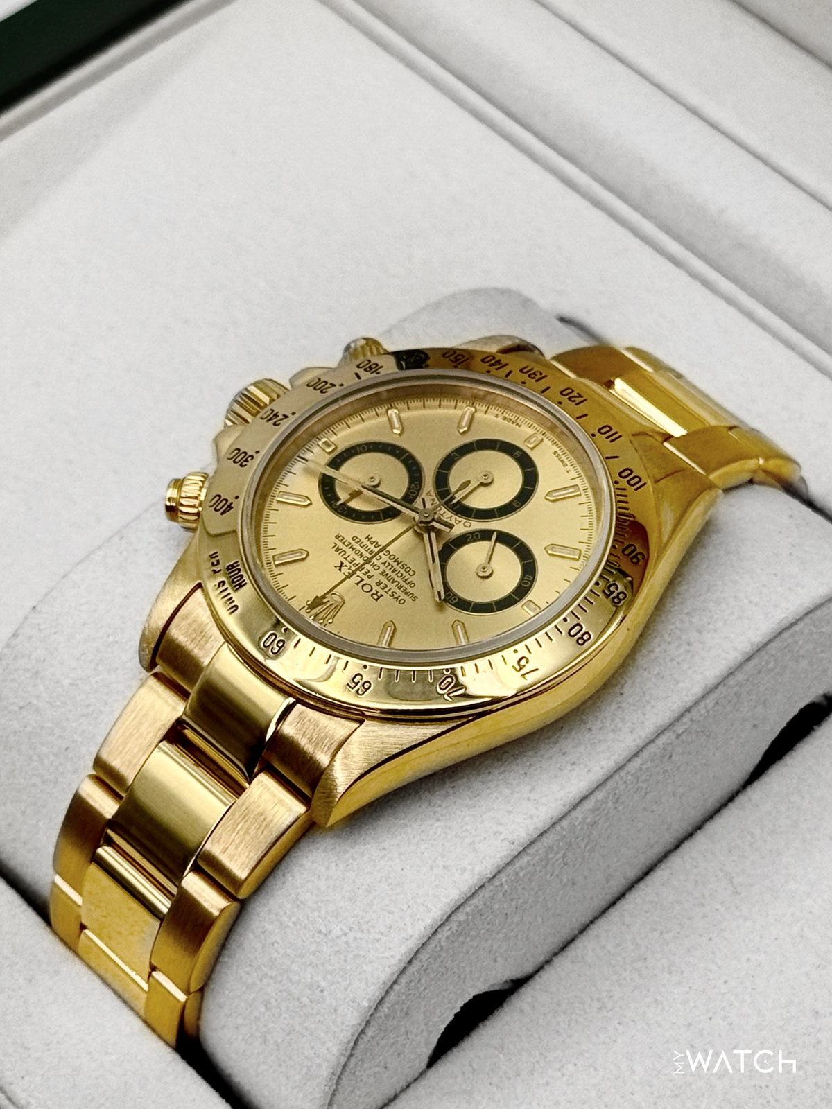 1997 Rolex Daytona 40mm 16528 Yellow Gold Champagne Dial