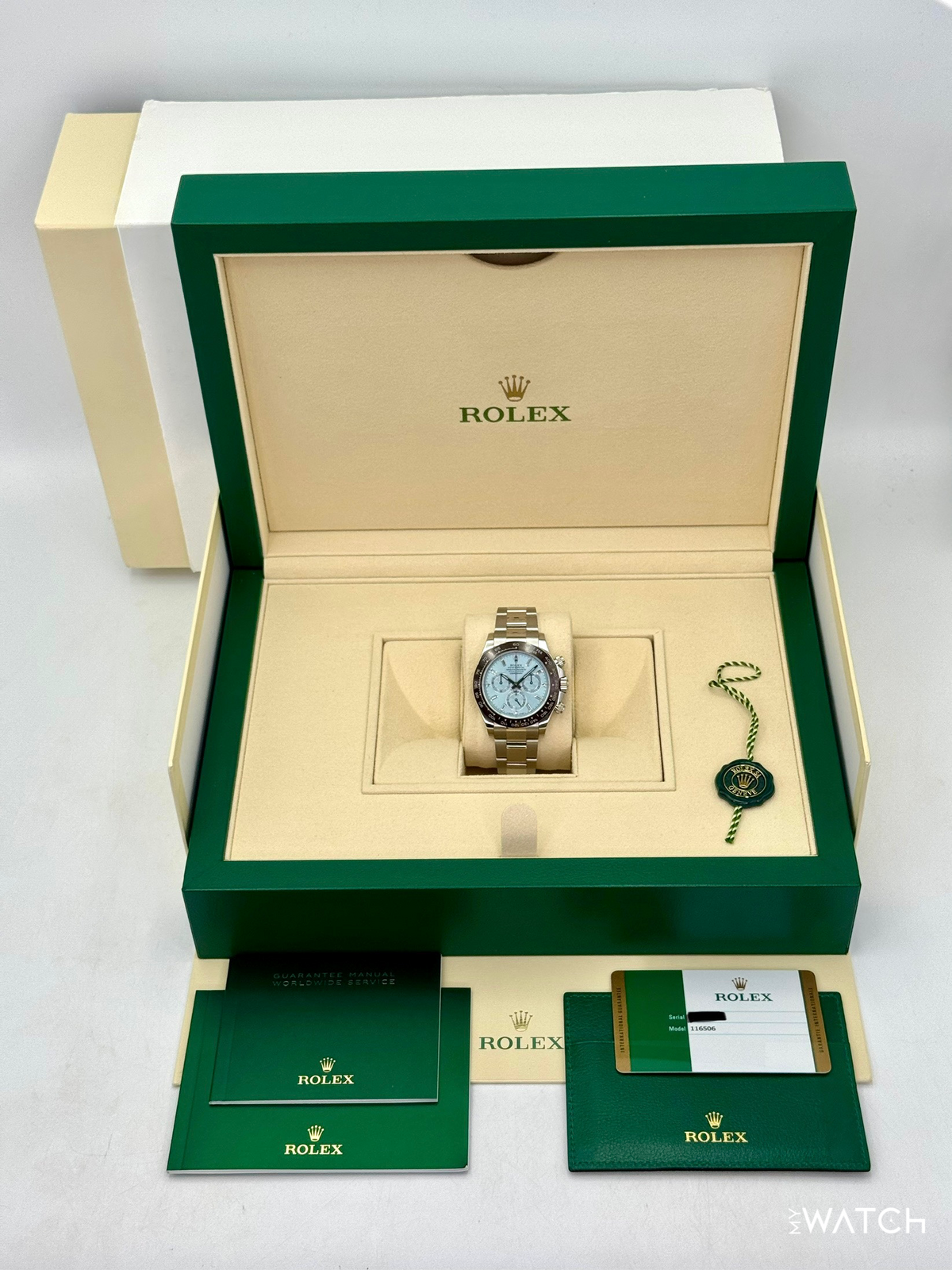 2017 Rolex Daytona 40mm 116506 Platinum Ice Blue Diamond Baguette Dial