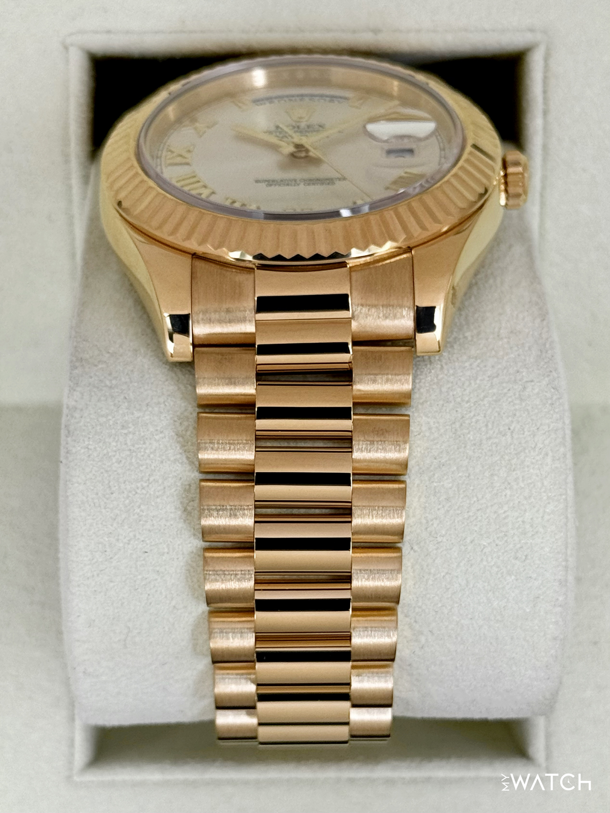2012 Rolex Day-Date II 41mm 218238 Presidential Yellow Gold Silver Dial