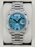 NEW 2026 Rolex Day-Date 36mm 128396TBR Ice Blue Roman Numeral Dial