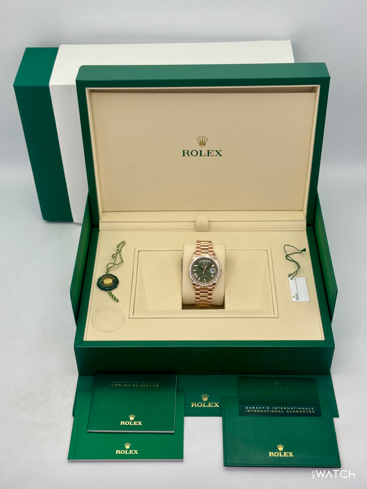 NEW 2026 Rolex Day-Date 36mm 128395TBR Presidential Rose Gold Olive Dial