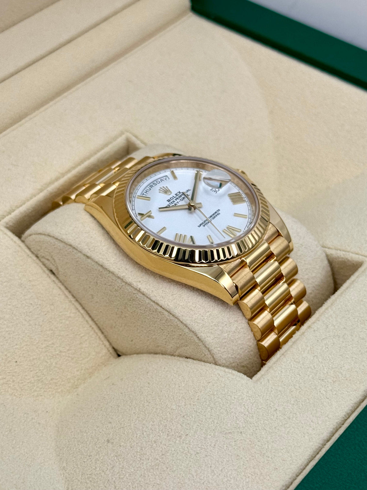 2023 Rolex Day-Date 40mm 228238 Presidential White Dial