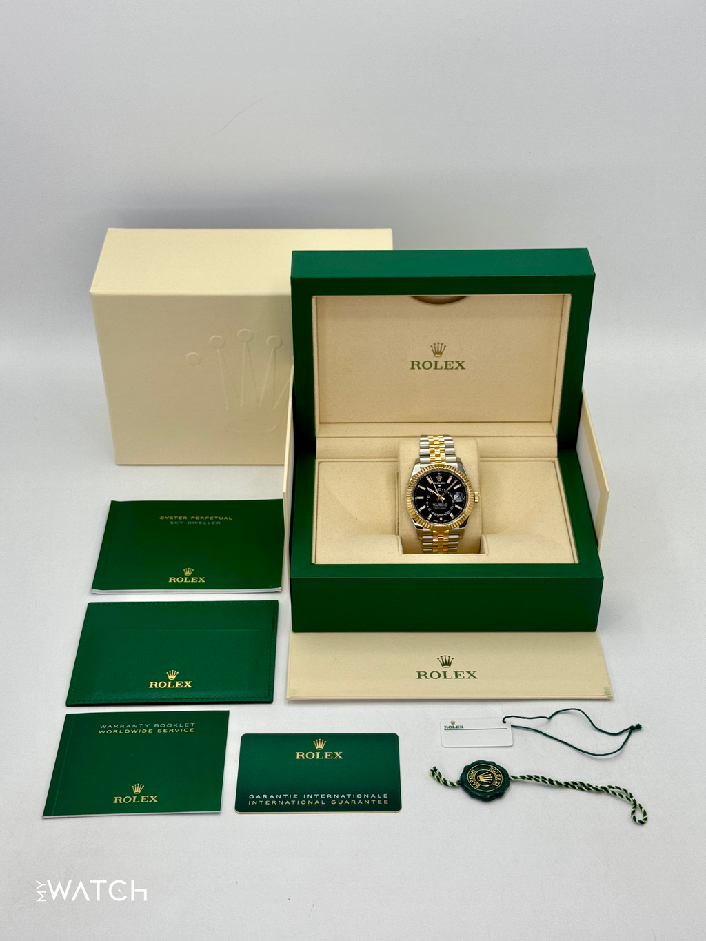 2022 Rolex Sky-Dweller 42mm 326933 Two-Tone Jubilee Black Dial