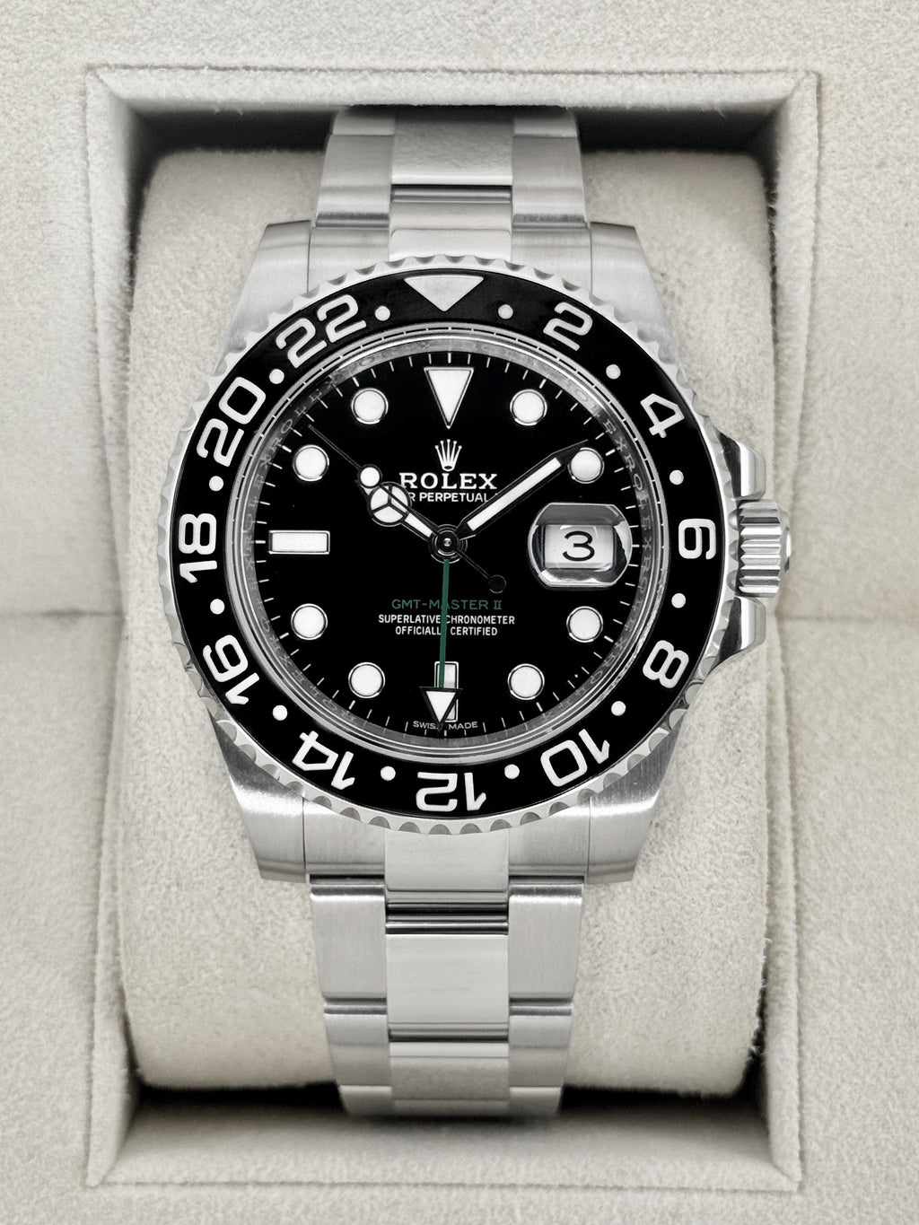 2018 Rolex GMT-Master II 40mm 116710LN Stainless Steel Black Dial