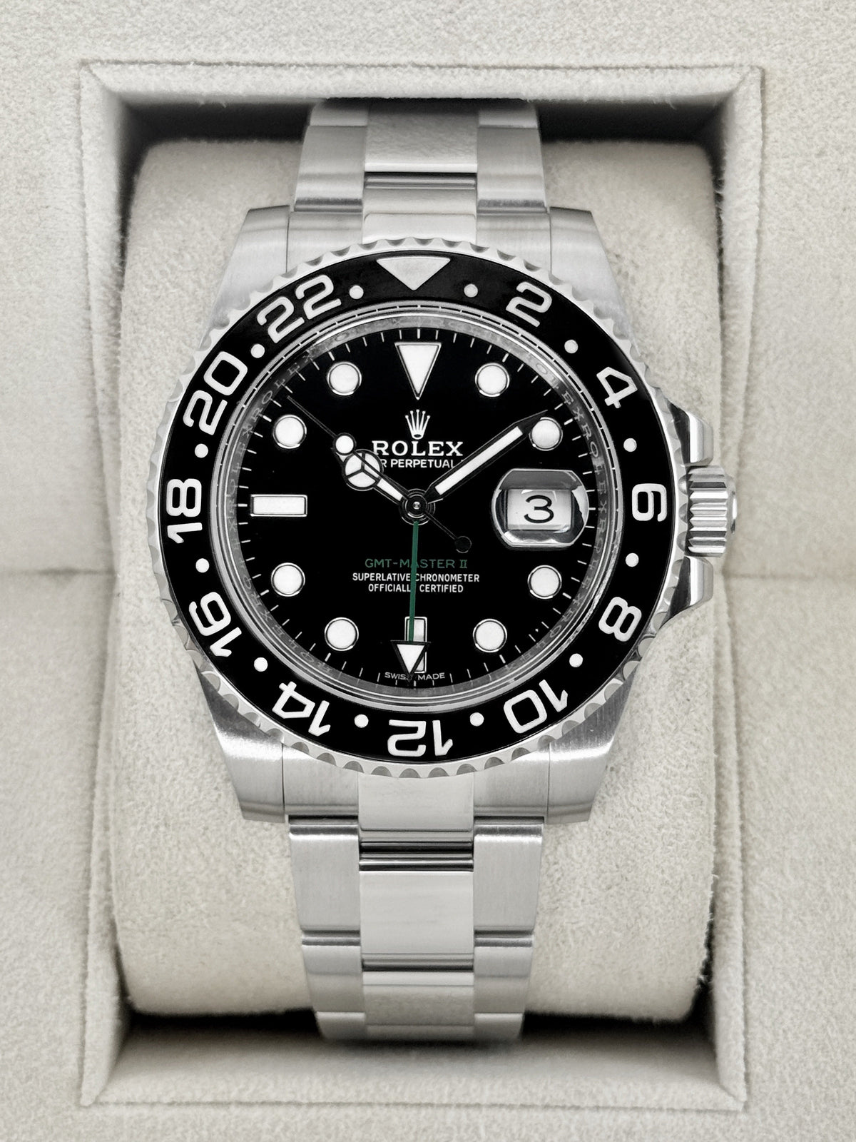 2018 Rolex GMT-Master II 40mm 116710LN Stainless Steel Black Dial
