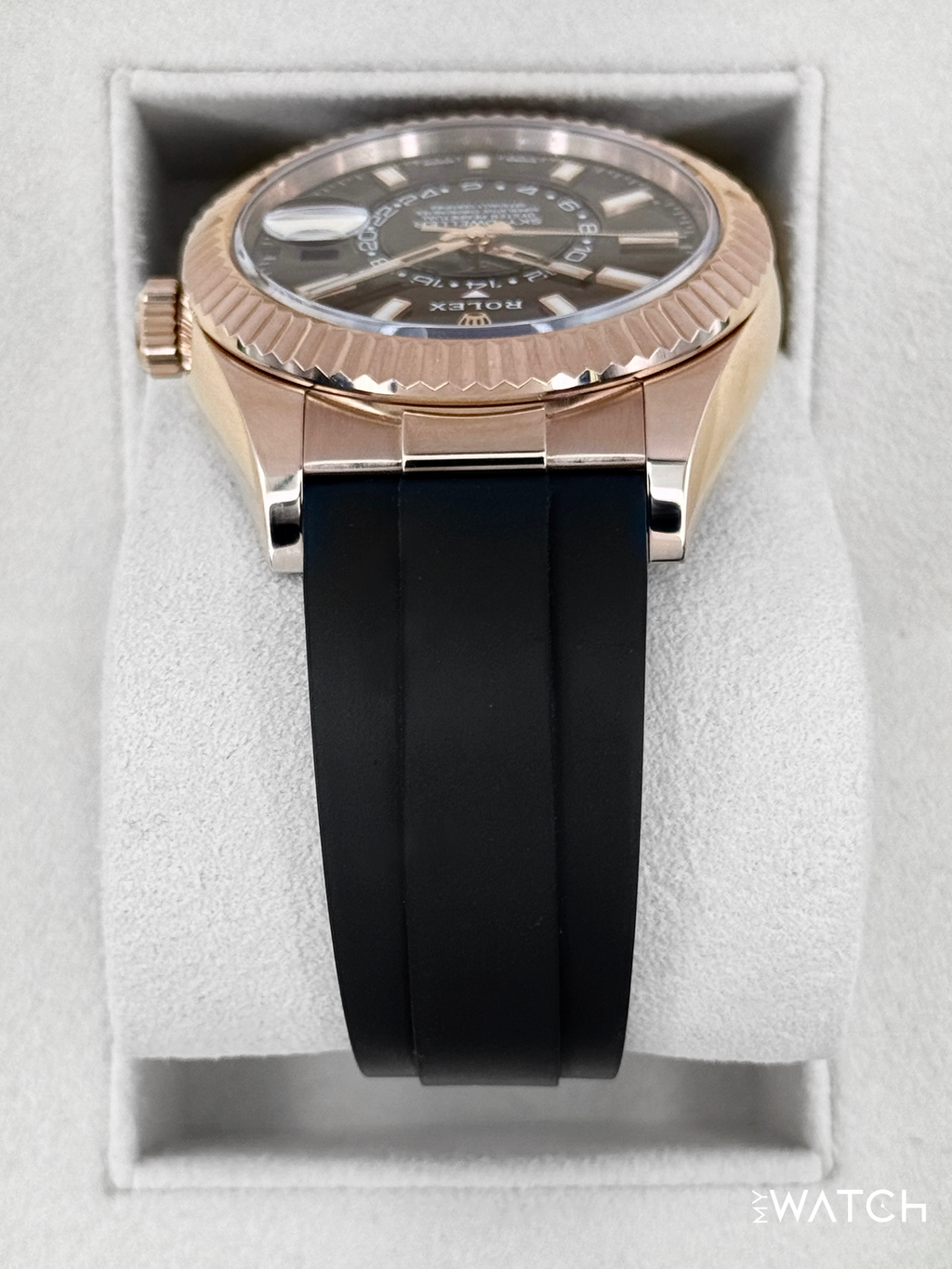 2025 CPO Rolex Sky-Dweller 42mm 326235 Rose Gold Oysterflex Chocolate Dial (CPO)