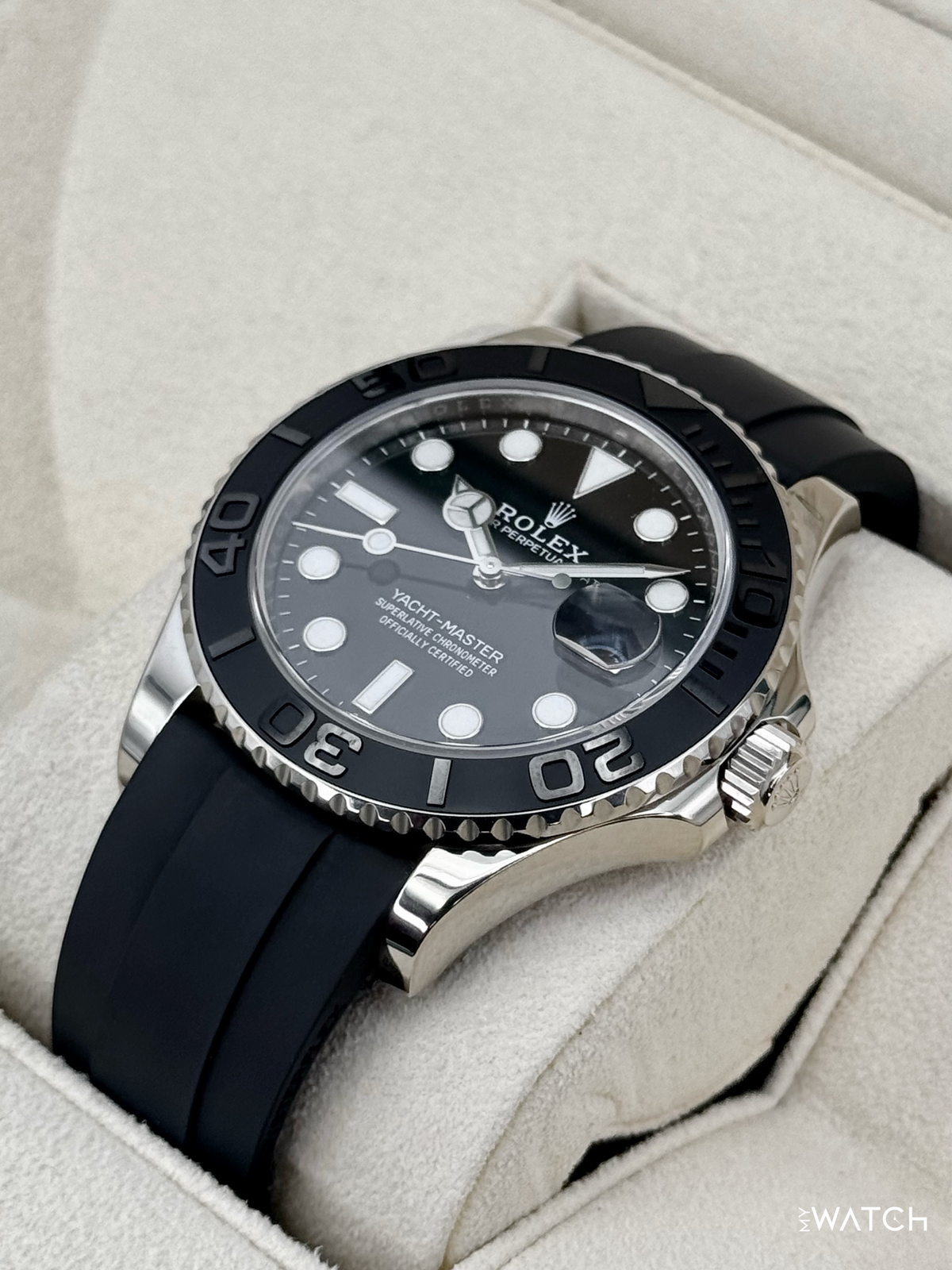 2021 Rolex Yacht-Master 42mm 226659 White Gold Oysterflex Black Dial
