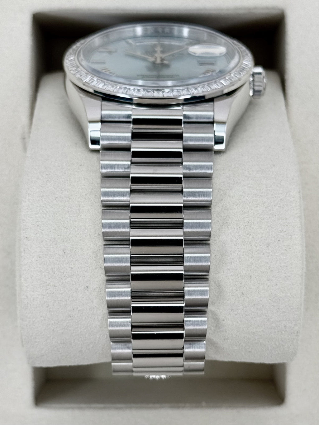 NEW 2026 Rolex Day-Date 36mm 128396TBR Ice Blue Roman Numeral Dial