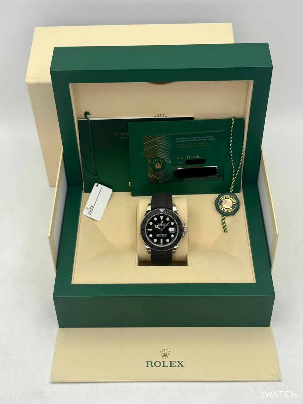 2022 Rolex Yacht-Master 42mm 226659 White Gold Oysterflex Black Dial