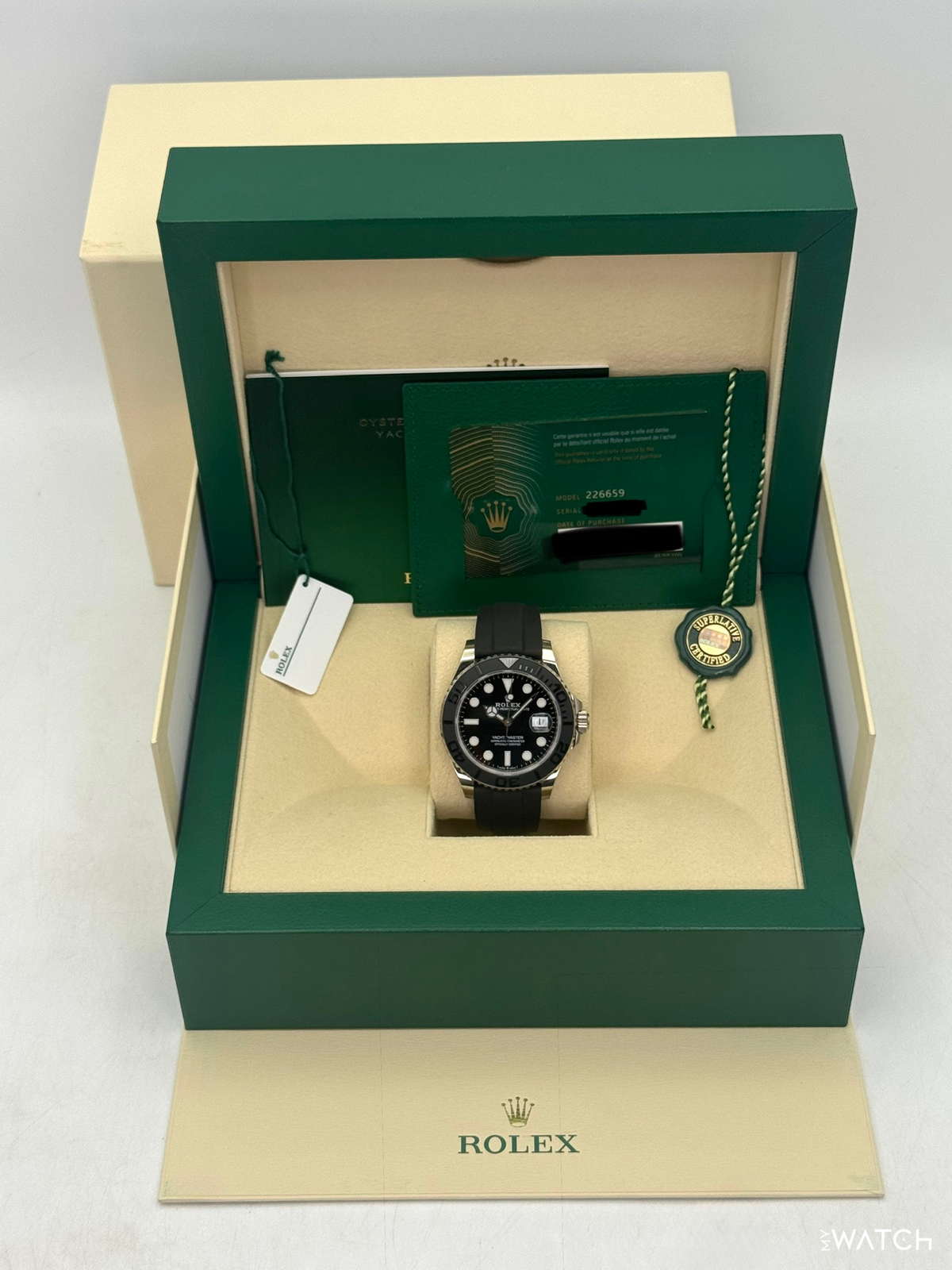 2022 Rolex Yacht-Master 42mm 226659 White Gold Oysterflex Black Dial