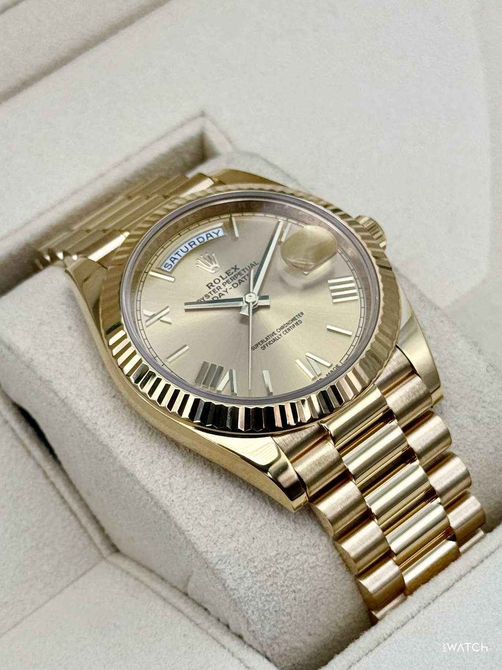 2021 Rolex Day-Date 40mm 228238 Presidential Yellow Gold Champagne Dial