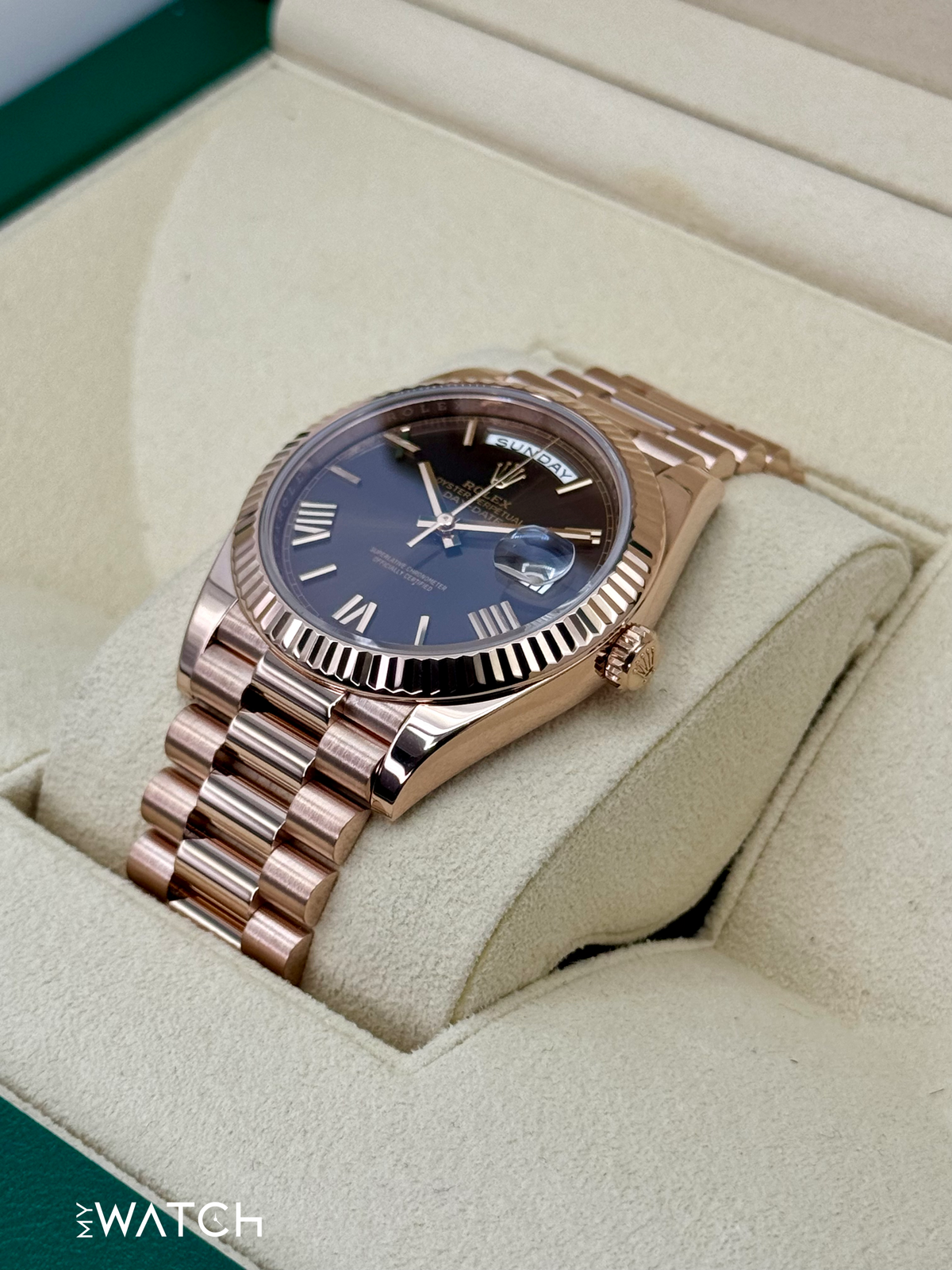 2023 Rolex Day-Date 40mm 228235 Presidential Rose Gold Chocolate Dial