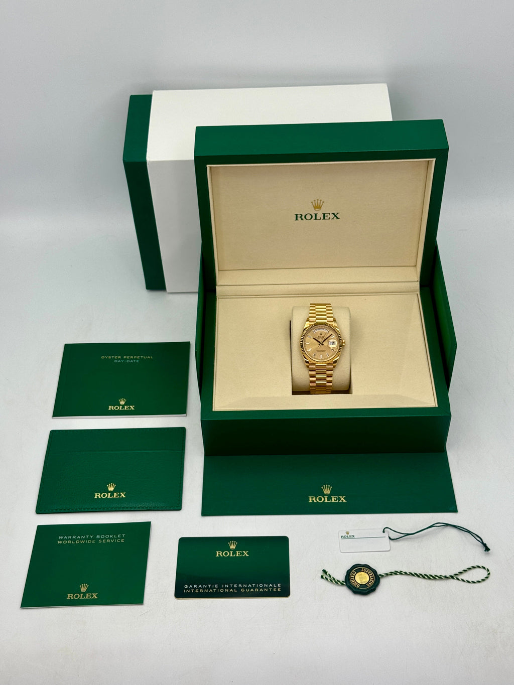2025 Rolex Day-Date 36mm 128238 Presidential Champagne Diamond Dial