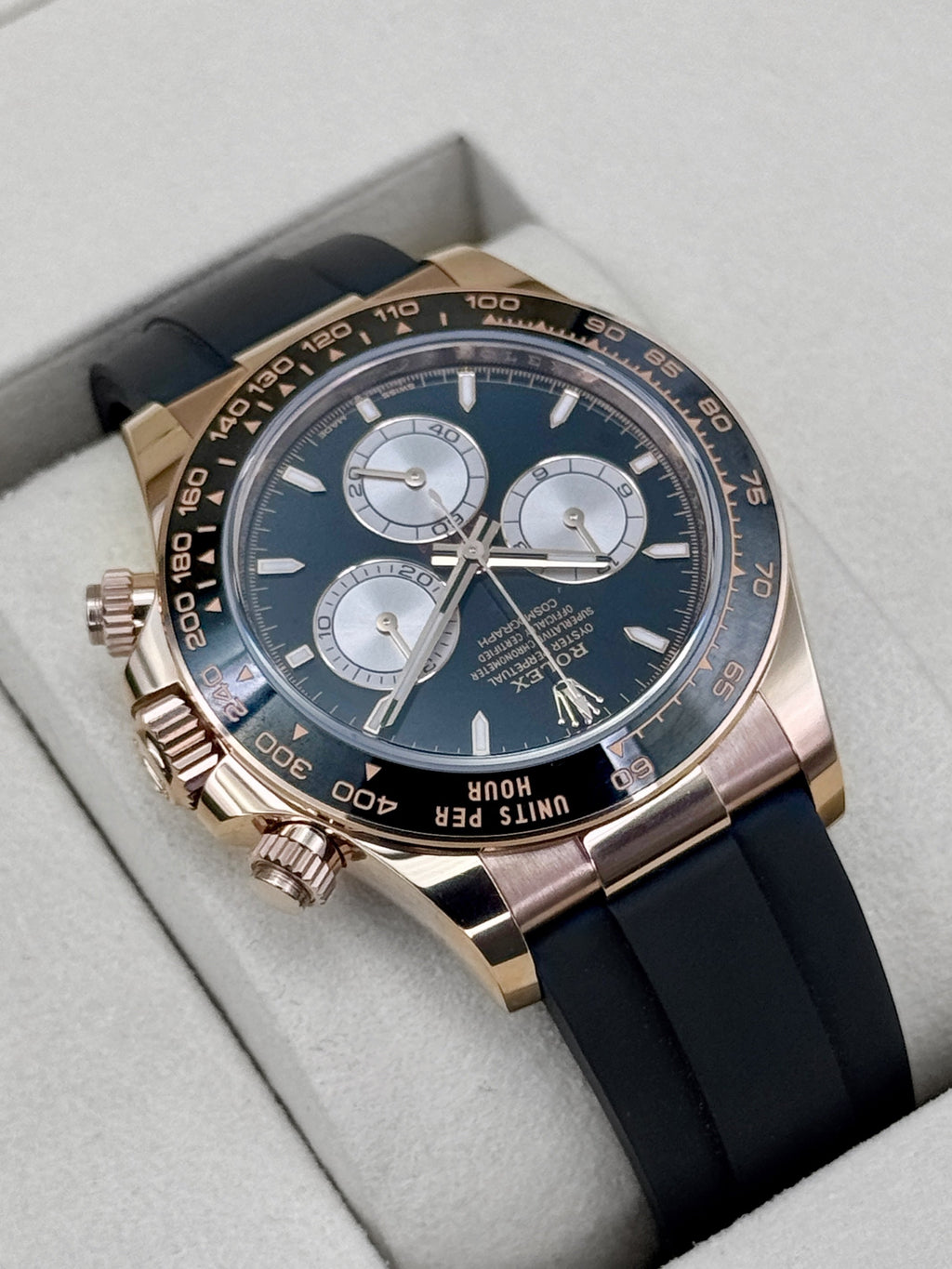 NEW 2025 Rolex Daytona 40mm 126515LN Rose Gold Oysterflex Black Dial