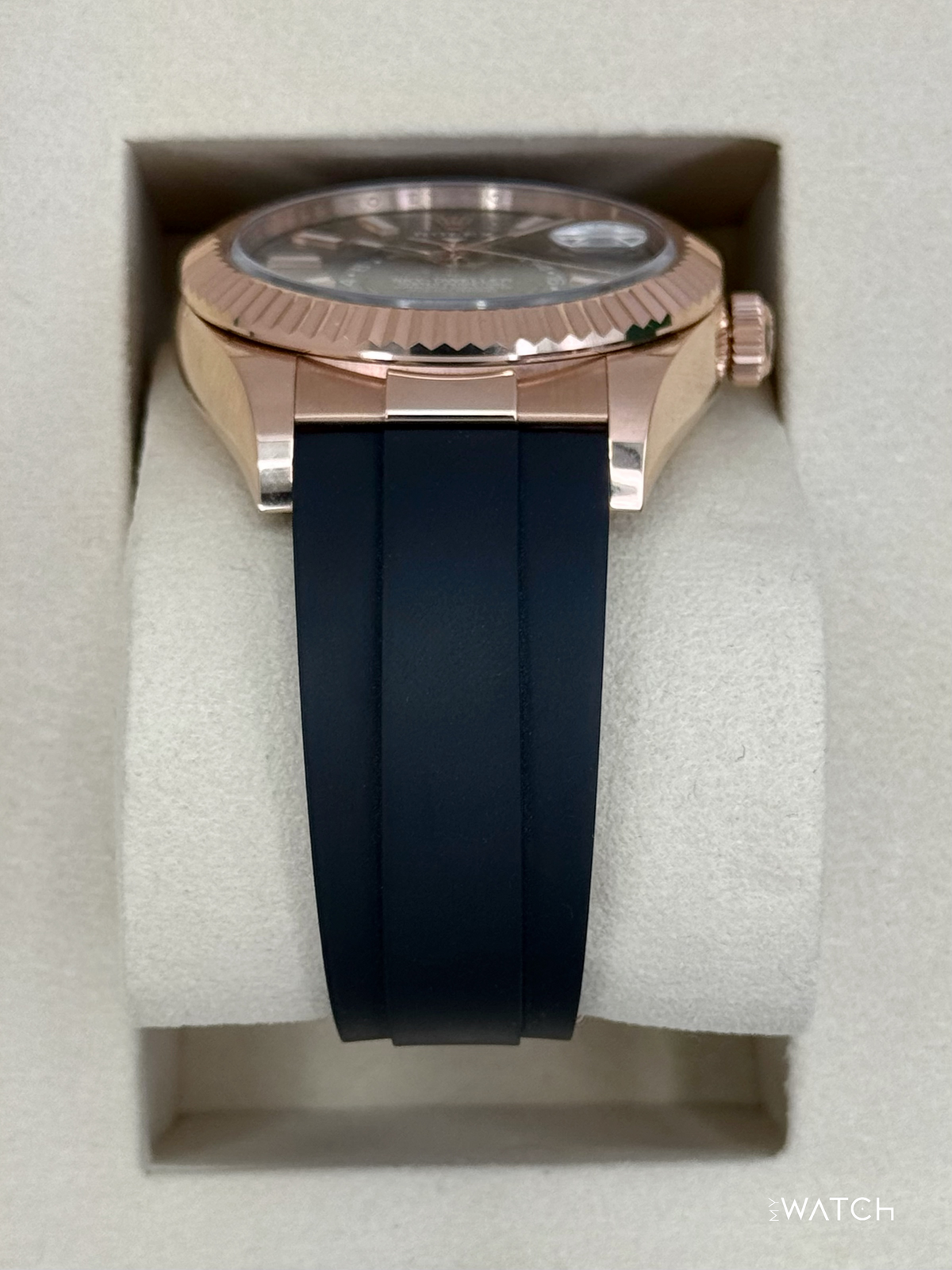 2025 Rolex Sky-Dweller 336235 Rose Gold Oysterflex Rhodium Dial