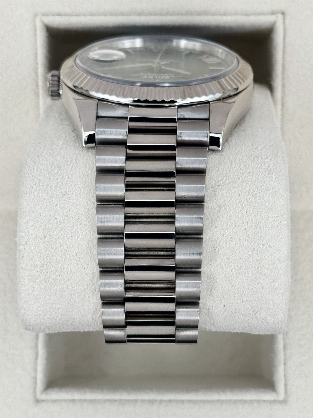 2020 Rolex Day-Date 40mm 228239 Presidential White Gold Olive Green Dial