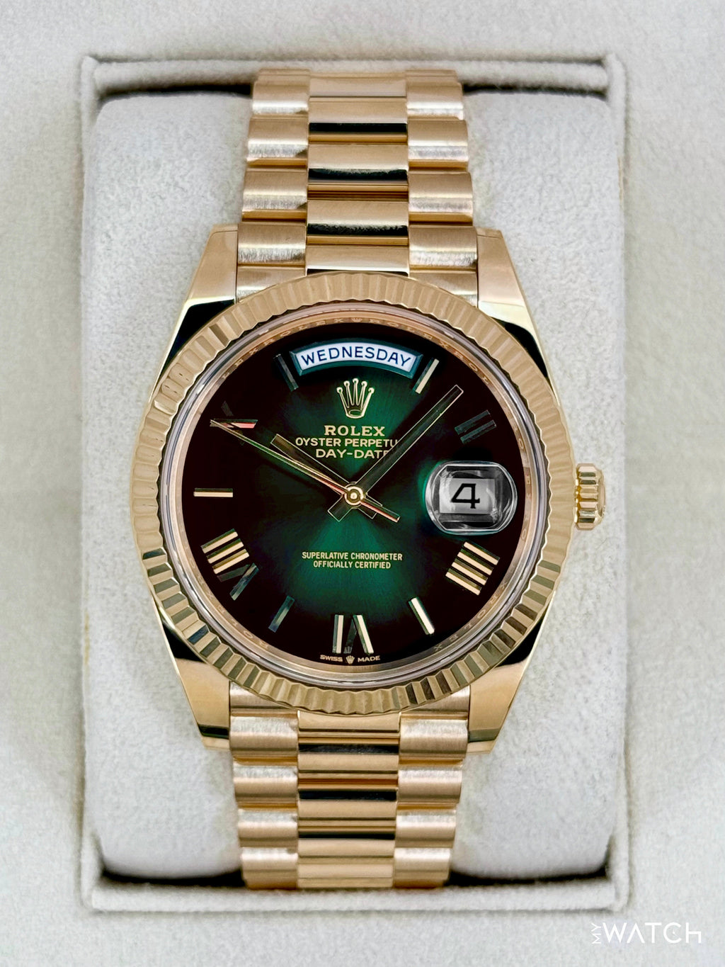 2024 Rolex Day-Date 40mm 228238 Presidential Green Ombre Dial
