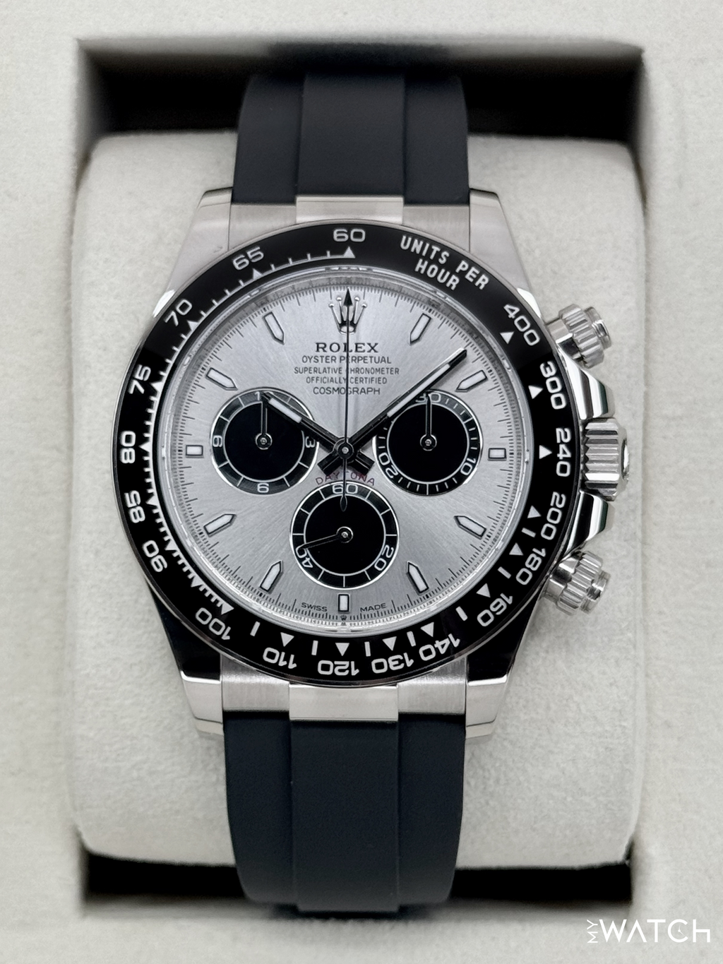 2025 Rolex Daytona 40mm 126519LN White Gold Oysterflex Silver Ghost Dial
