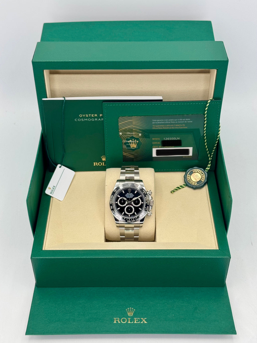 NEW 2025 Rolex Daytona 40mm 126500LN Stainless Steel Black Dial