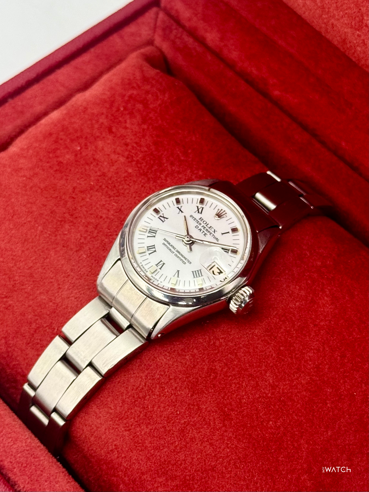 1970 Rolex Lady Oyster Perpetual Date 26mm 6517 Stainless Steel White Dial