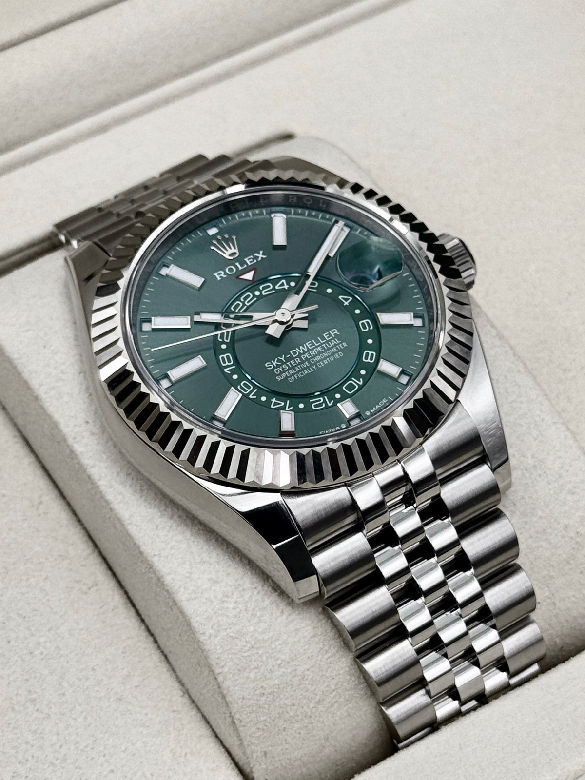 NEW 2026 Rolex Sky-Dweller 42mm 336934 Jubilee Green Dial (NEW STYLE CARD)