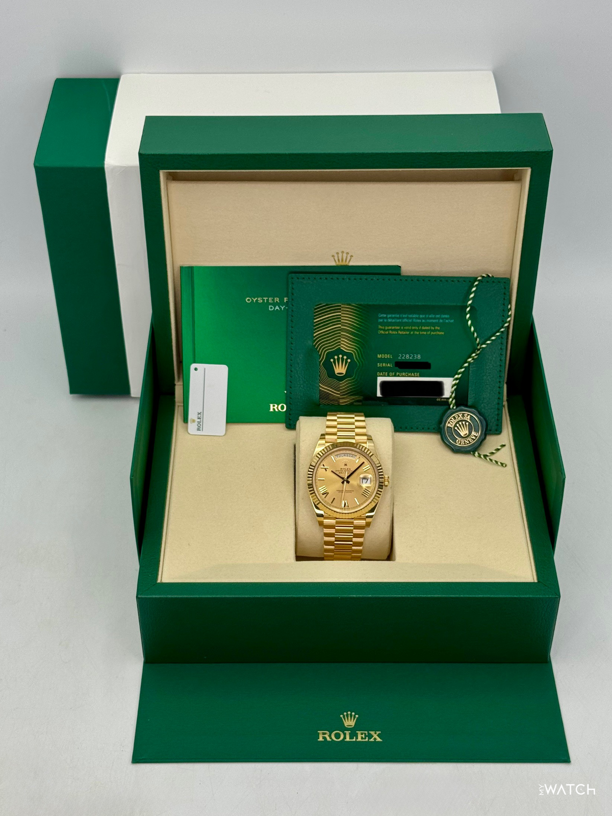 2025 Rolex Day-Date 40mm 228238 Presidential Champagne Roman Numeral Dial