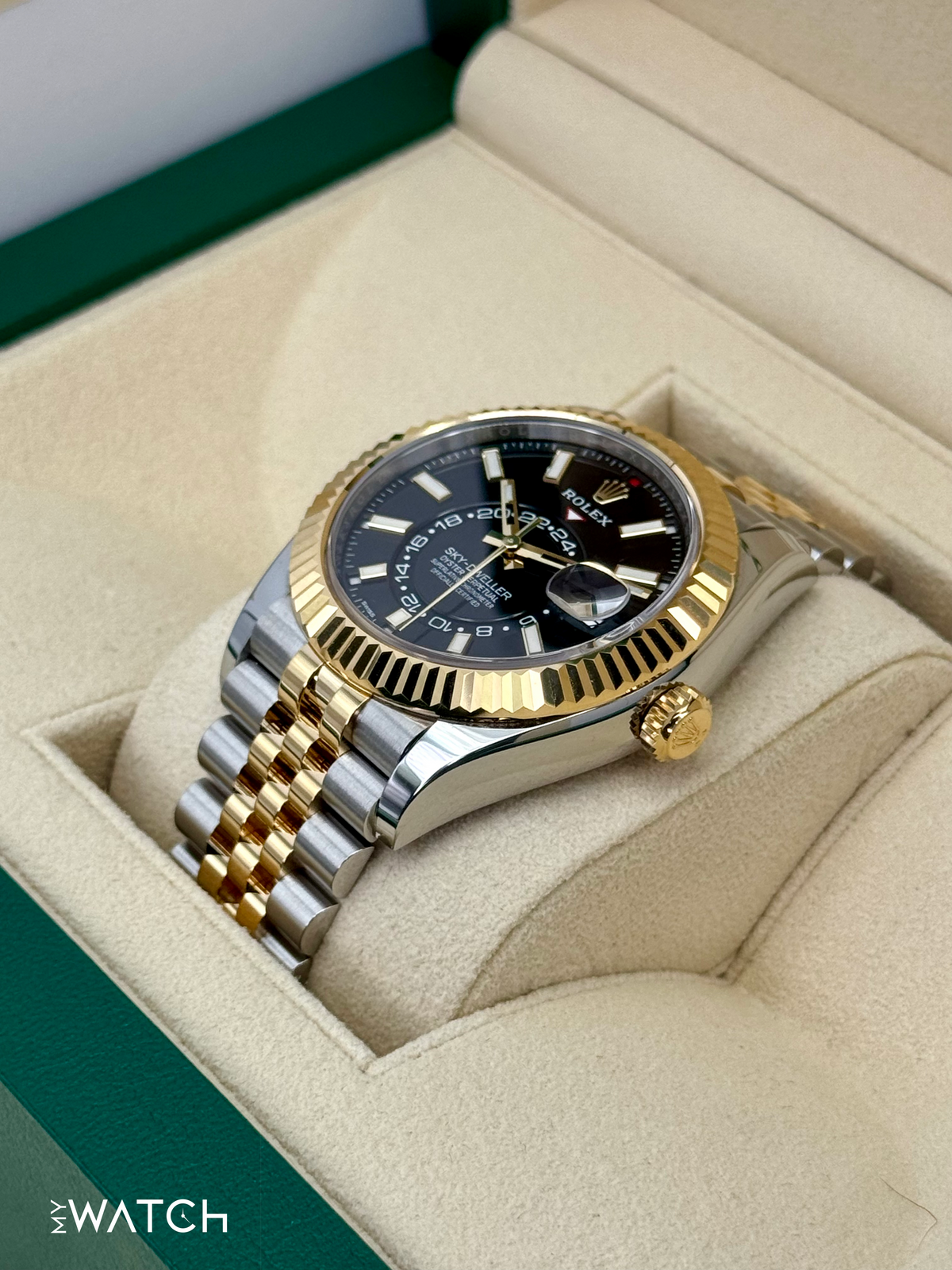 2023 Rolex Sky-Dweller 42mm 326933 Two-Tone Jubilee Black Dial
